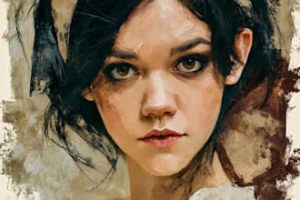 create a realistic oil painting illustration from your photo