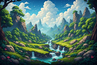 create stunning fantasy background and scenery illustration