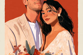 design couple portrait illustration