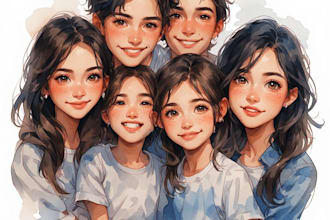 custom watercolor family portrait