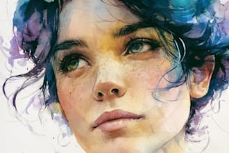 watercolor portrait painting, photo to watercolor art