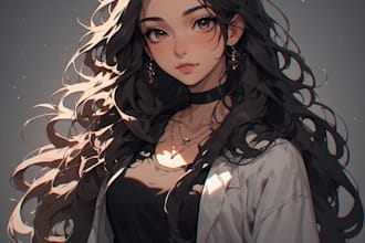 anime character an illustration and anime character
