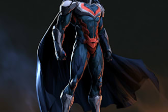 draw professonal superhero character illustration conceptart