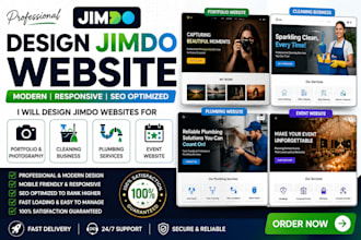 design jimdo portfolio photography cleaning business  plumbing event website