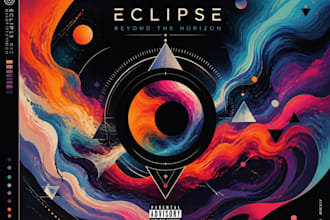 draw a  illustrated album cover and dark ambient music