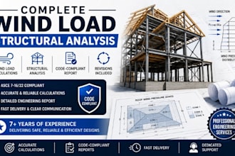 do wind load calculation, wind load analysis and structural analysis report