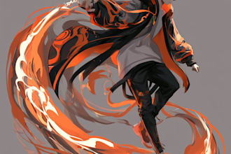 create a anime cartoon character, anime or illustration