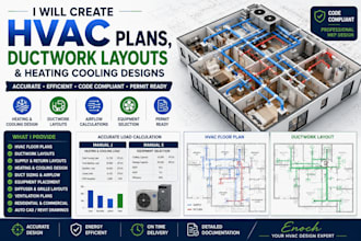 create hvac plans, ductwork layouts and heating cooling designs