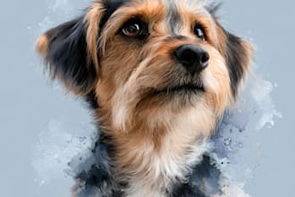 draw a custom memorial pet portrait from photo