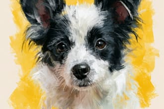 draw custom royal pet portrait dog portrait cat portrait