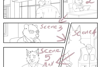 draw furry anthro comic pages webtoons or storyboards