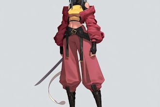 draw custom character art for character design