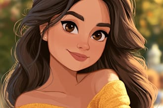 beautiful portrait in disney cartoon