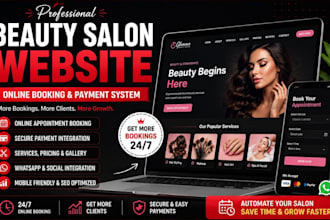 design a beauty salon website with online booking and payment