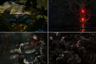 design a open world medieval fantasy rpg environment in ue5