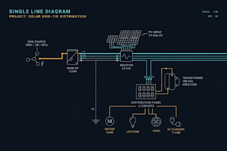 electrical single line diagram sld solar one line diagram schematics