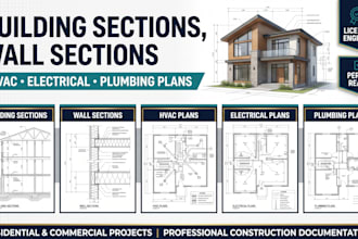 draw city permit building sections wall sections hvac plans electrical plumbing