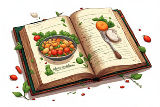 design a stunning cookbook recipe book with custom layouts
