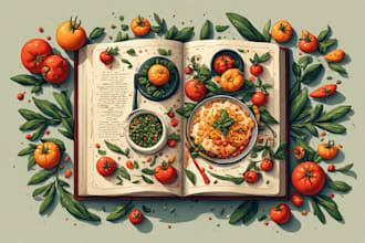 create a custom recipe book, cookbook and ebook illustration