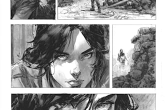 do a comic book page illustration