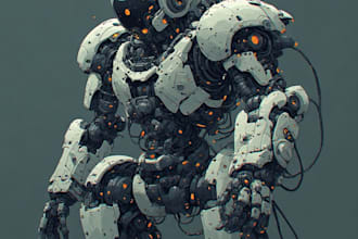 design sci fi mecha and robot concept art