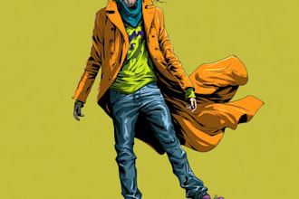 custom comic character for illustration
