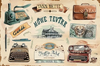 create vintage retro illustration