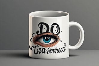 do creative eye catching typography mug design