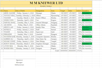 create automated excel salary sheet, mark sheet, and custom formulas