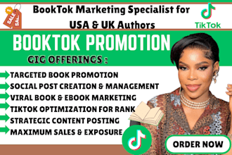 viral amazon kdp booktok promotion tiktok ebook marketing booktok author smm