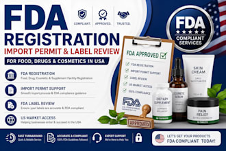 fda registration import permit for food, drug cosmetics in USA, fda label review