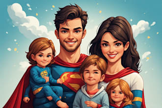 paint a fabulous family superhero portraits for yourself