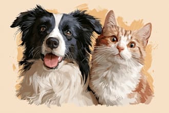 paint professional animal vector illustrations with clean style