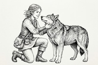 draw realistic illustration for books in pen and ink drawing