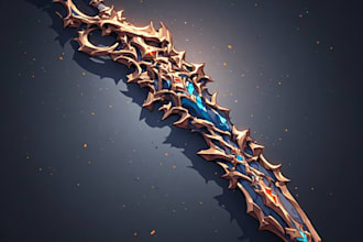 design creative concept art of weapons and items