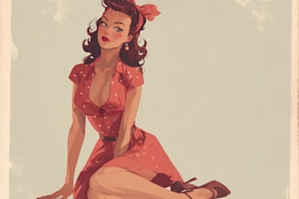 draw a cute and sexy pin up pinup girl