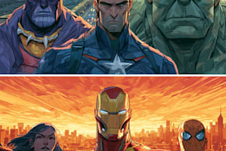 draw custom superhero comic characters and scenes