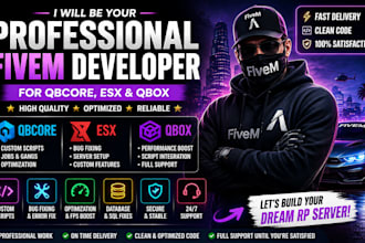 be your professional fivem developer for qbcore esx and qbox