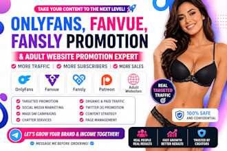 do onlyfans promotion, fanvue, fansly subscriber growth and ai adult marketing