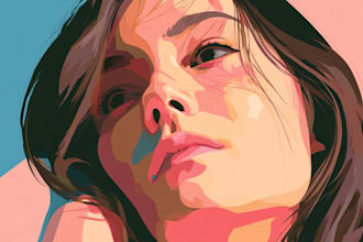 draw minimalist vector potrait cartoons