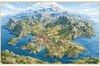 create event, tourist, and fantasy map illustration
