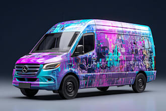 create a high impact commercial car wrap design