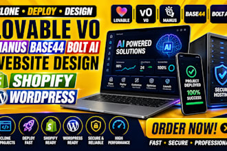 clone deploy lovable v0 manus base44 bolt ai website design shopify wordpress