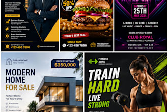 design professional flyers, posters and promotional graphics