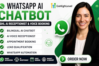 build whatsapp ai chatbot ghl receptionist and voice booking