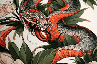 create vintage old school tattoo flash and traditional art