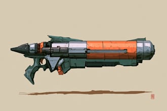 design creative concept art of weapons and items