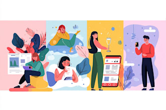 create amazing flat vector 2d illustration