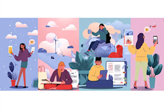 design flat vector illustrations and icons
