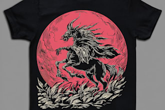 design a beautiful linocut t shirt in my art style